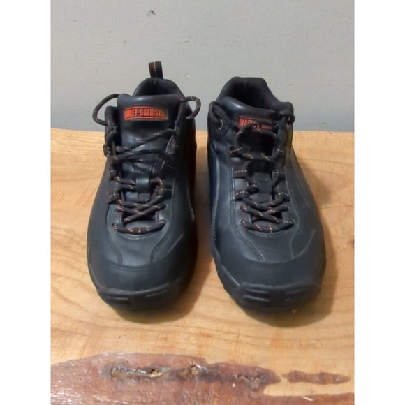 Harley-Davidson Sz9 USA 7 UK Black Lifestyle Sneakers Shoes Lace Up - Picture 2 of 7
